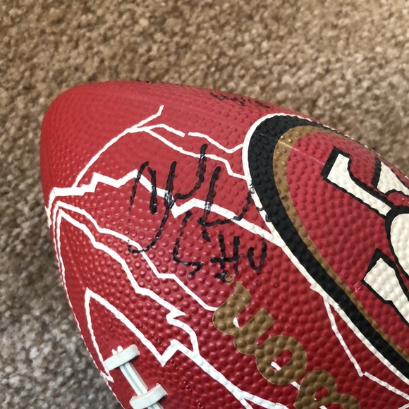 Signed SF 49ers Medium Sized Football- Jerry Rice & Others - Picture 5 of 12